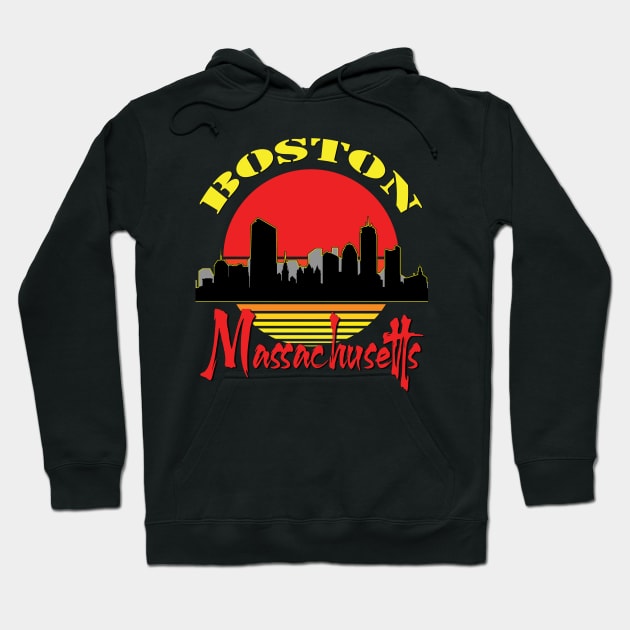 Boston Massacusetts Hoodie by TeeText